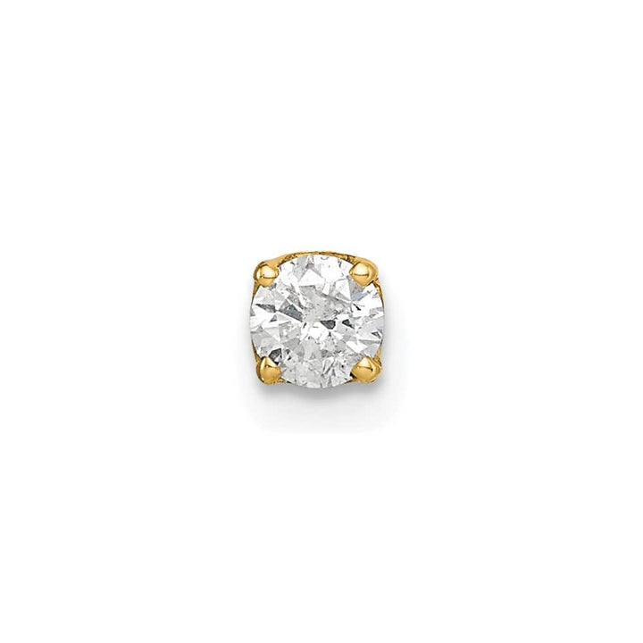 14K Yellow Gold 1/5 ct Single Diamond Stud Earring