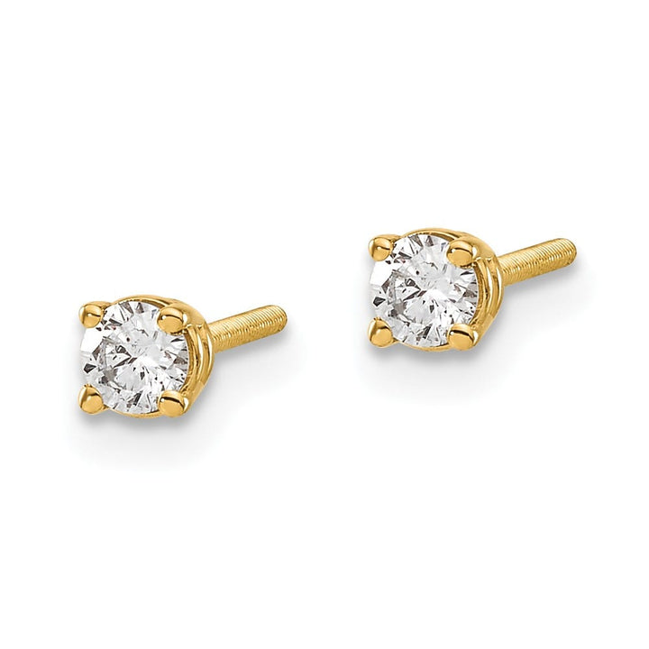 14K Yellow Gold 1/5 ct VS2/SI1 G-I Diamond Screw Back Stud Earrings