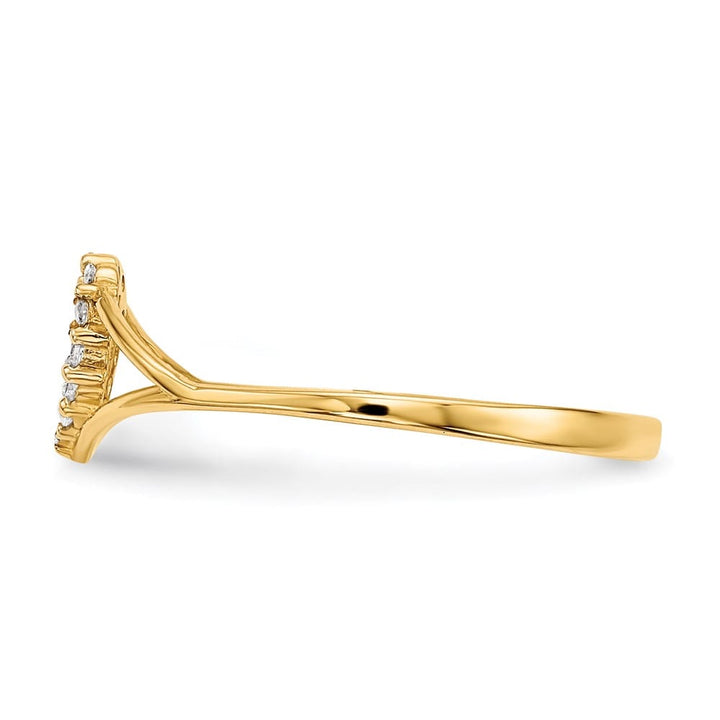 14k Yellow Gold 1.5 mm 7 mm Top CZ Heart Ring