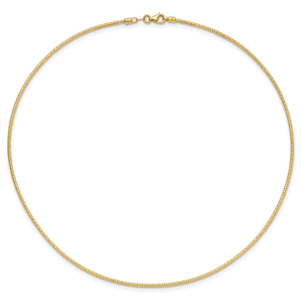 14K Yellow Gold 1.5mm D.C. Neckwire 16 inch Necklace