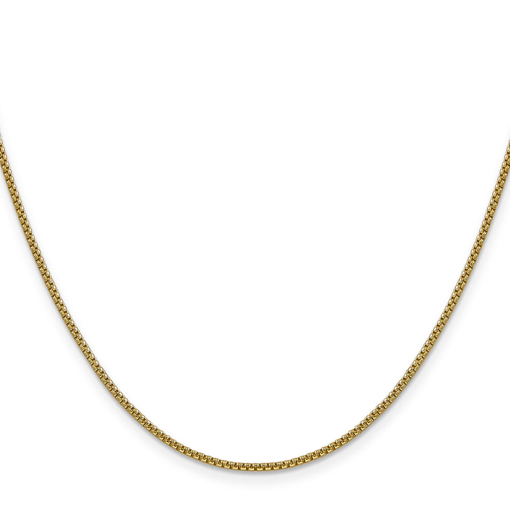 14K Yellow Gold 1.5mm Semi-Solid Round Box Chain