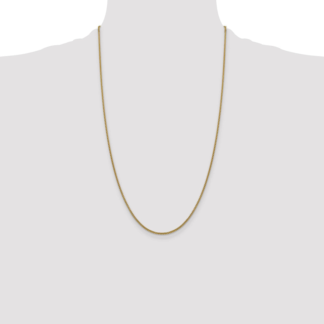 14K Yellow Gold 1.5mm Semi-Solid Round Box Chain