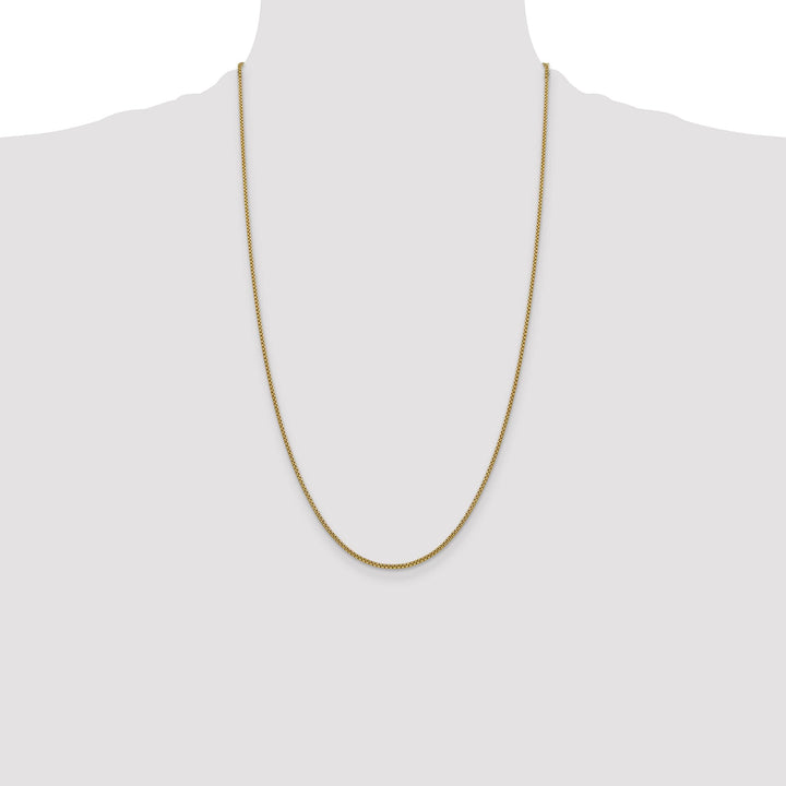 14K Yellow Gold 1.5mm Semi-Solid Round Box Chain