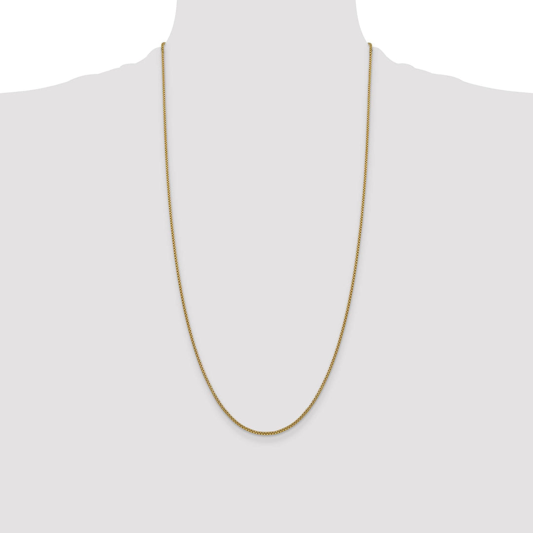 14K Yellow Gold 1.5mm Semi-Solid Round Box Chain