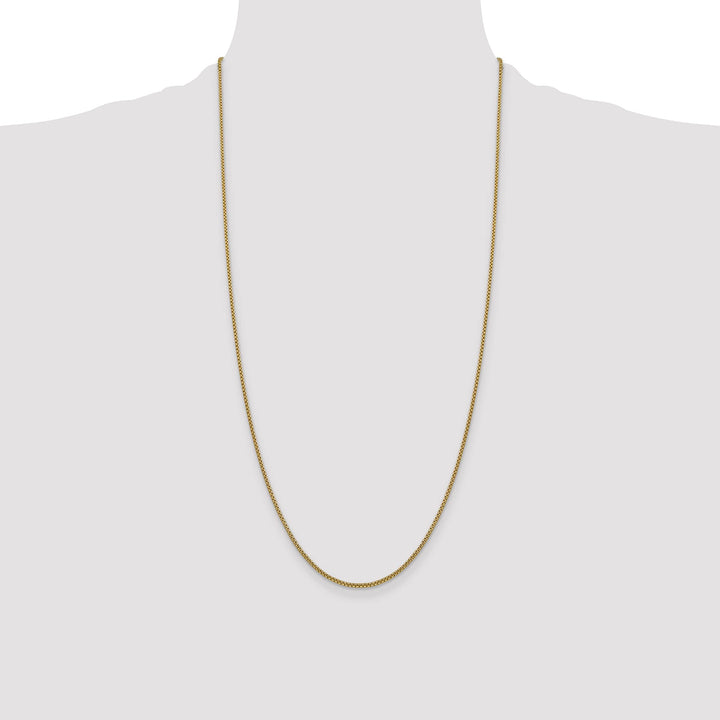 14K Yellow Gold 1.5mm Semi-Solid Round Box Chain