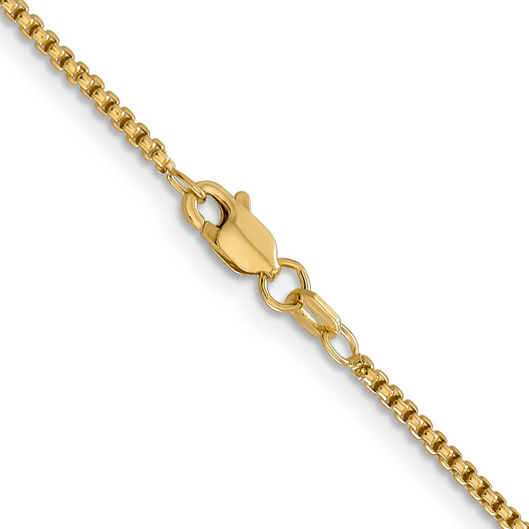 14K Yellow Gold 1.5mm Semi-Solid Round Box Chain
