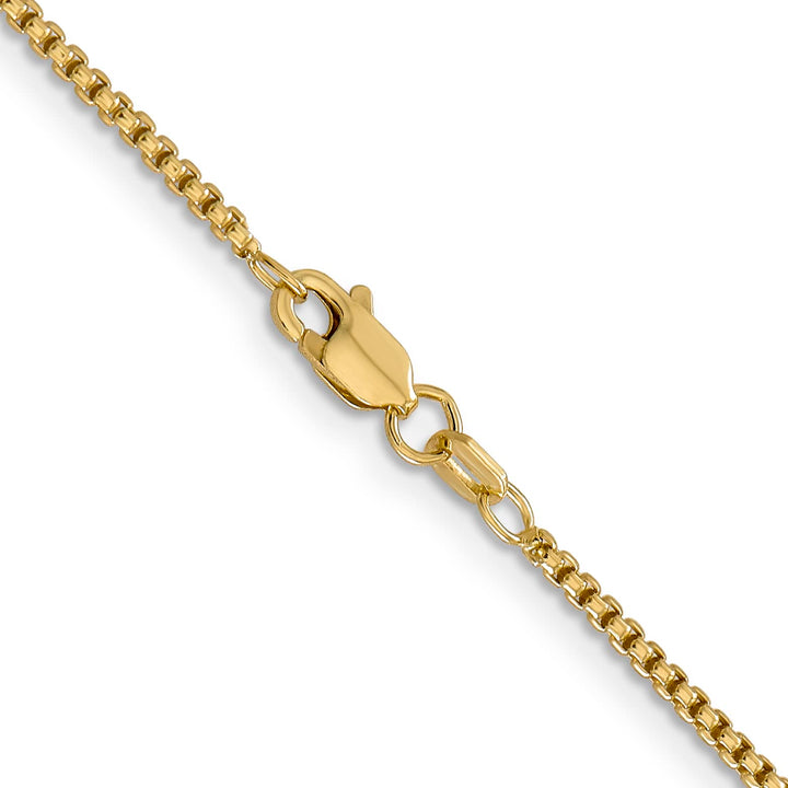 14K Yellow Gold 1.5mm Semi-Solid Round Box Chain