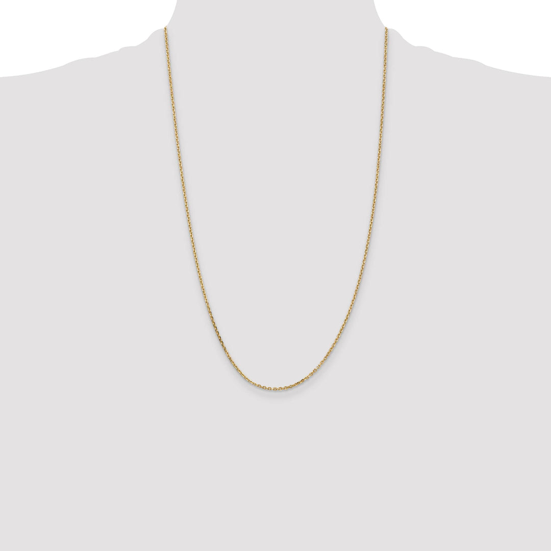 14K Yellow Gold 1.65mm Solid D.C. Cable Chain 26 Inch