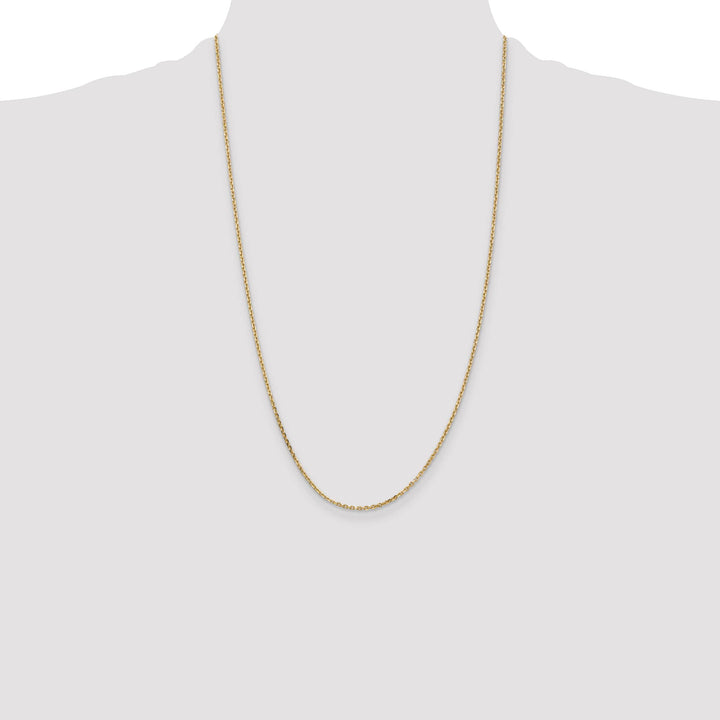 14K Yellow Gold 1.65mm Solid D.C. Cable Chain 26 Inch