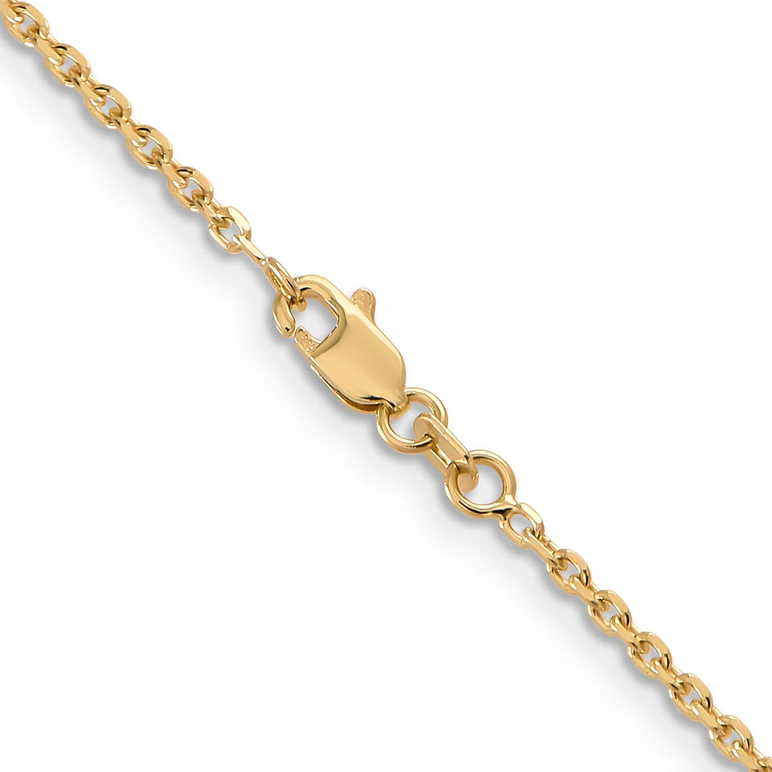 14K Yellow Gold 1.65mm Solid D.C. Cable Chain 26 Inch