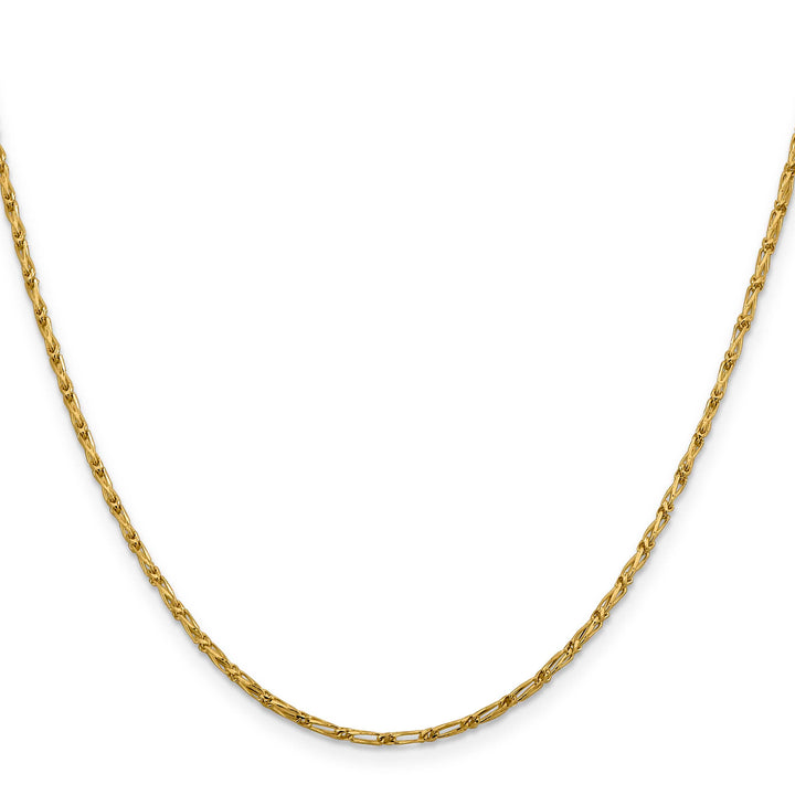 14K Yellow Gold 1.6mm D.C. Long Link Franco Chain 18 Inch