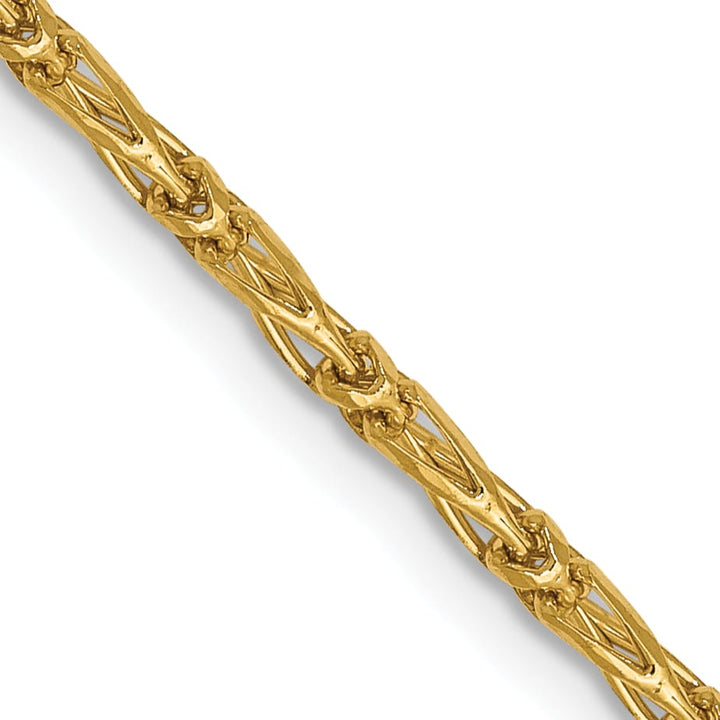 14K Yellow Gold 1.6mm D.C. Long Link Franco Chain 18 Inch