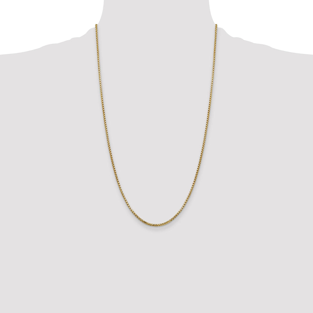 14K Yellow Gold 1.75mm Semi-Solid Round Box Chain
