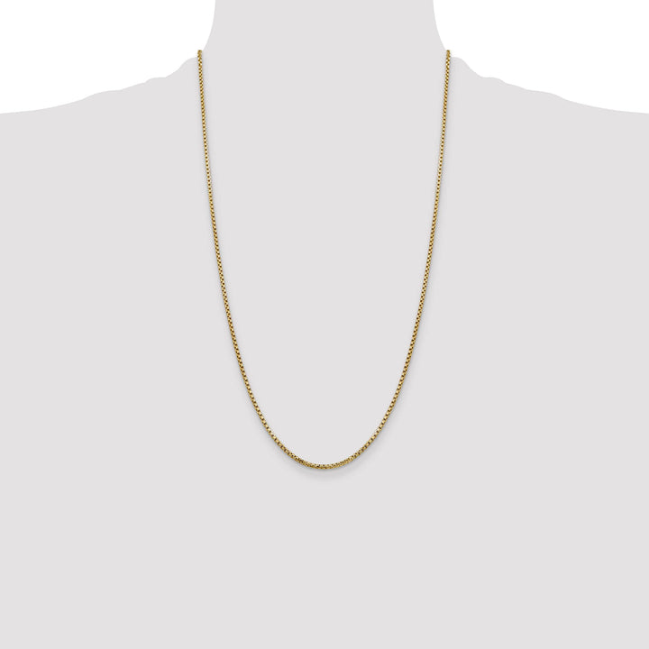14K Yellow Gold 1.75mm Semi-Solid Round Box Chain