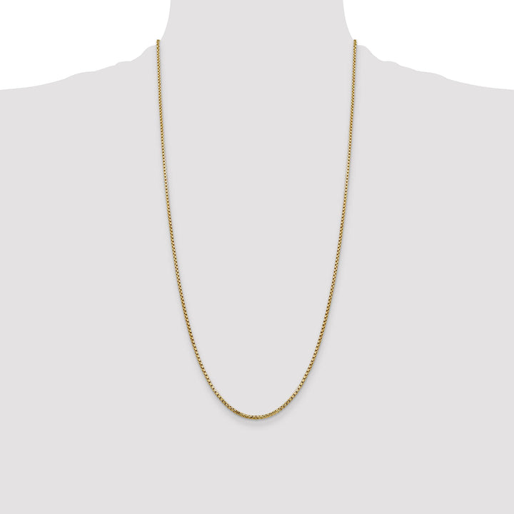 14K Yellow Gold 1.75mm Semi-Solid Round Box Chain