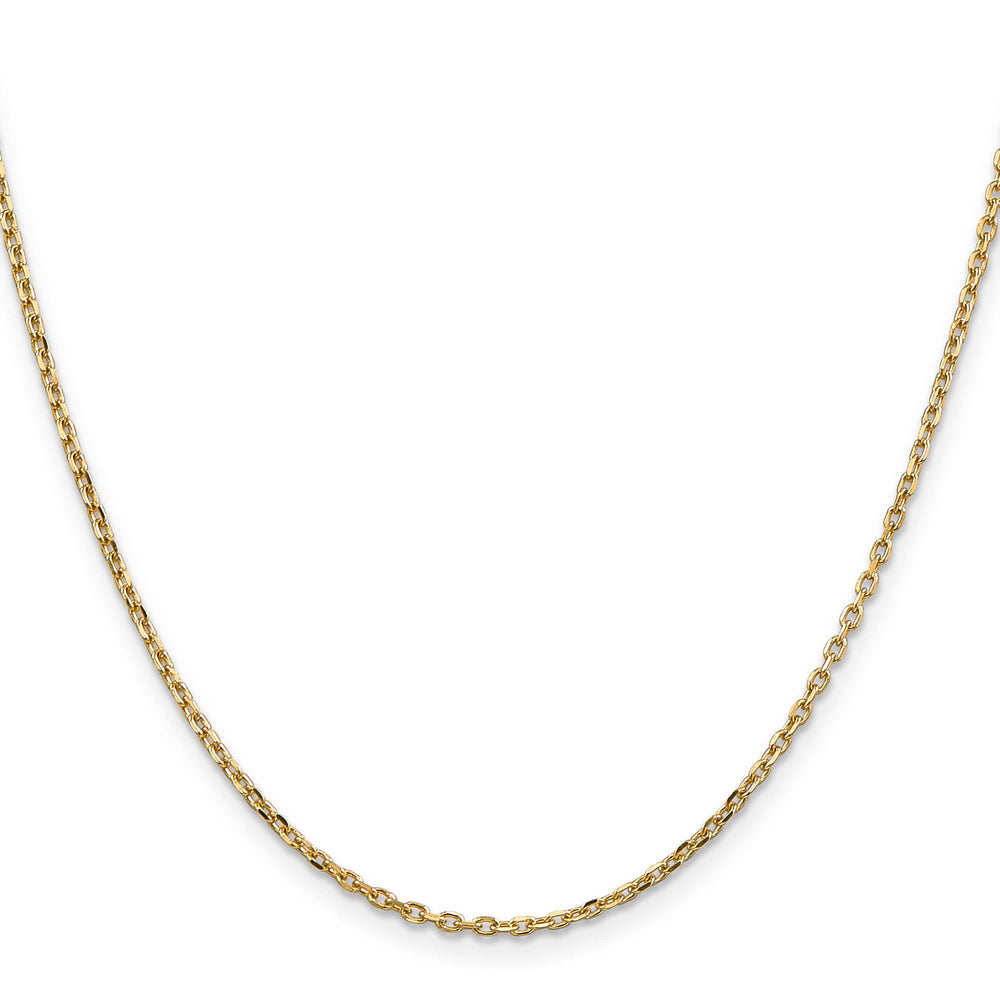 14K Yellow Gold 1.8mm D.C. Round Open Link Cable Chain 26 Inch