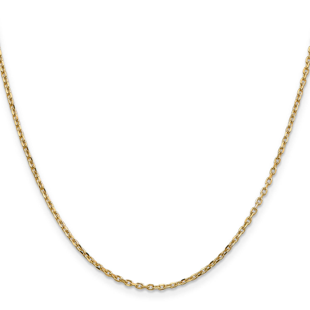 14K Yellow Gold 1.8mm D.C. Round Open Link Cable Chain 26 Inch