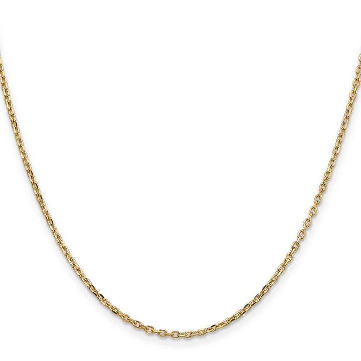 14K Yellow Gold 1.8mm D.C. Round Open Link Cable Chain 26 Inch