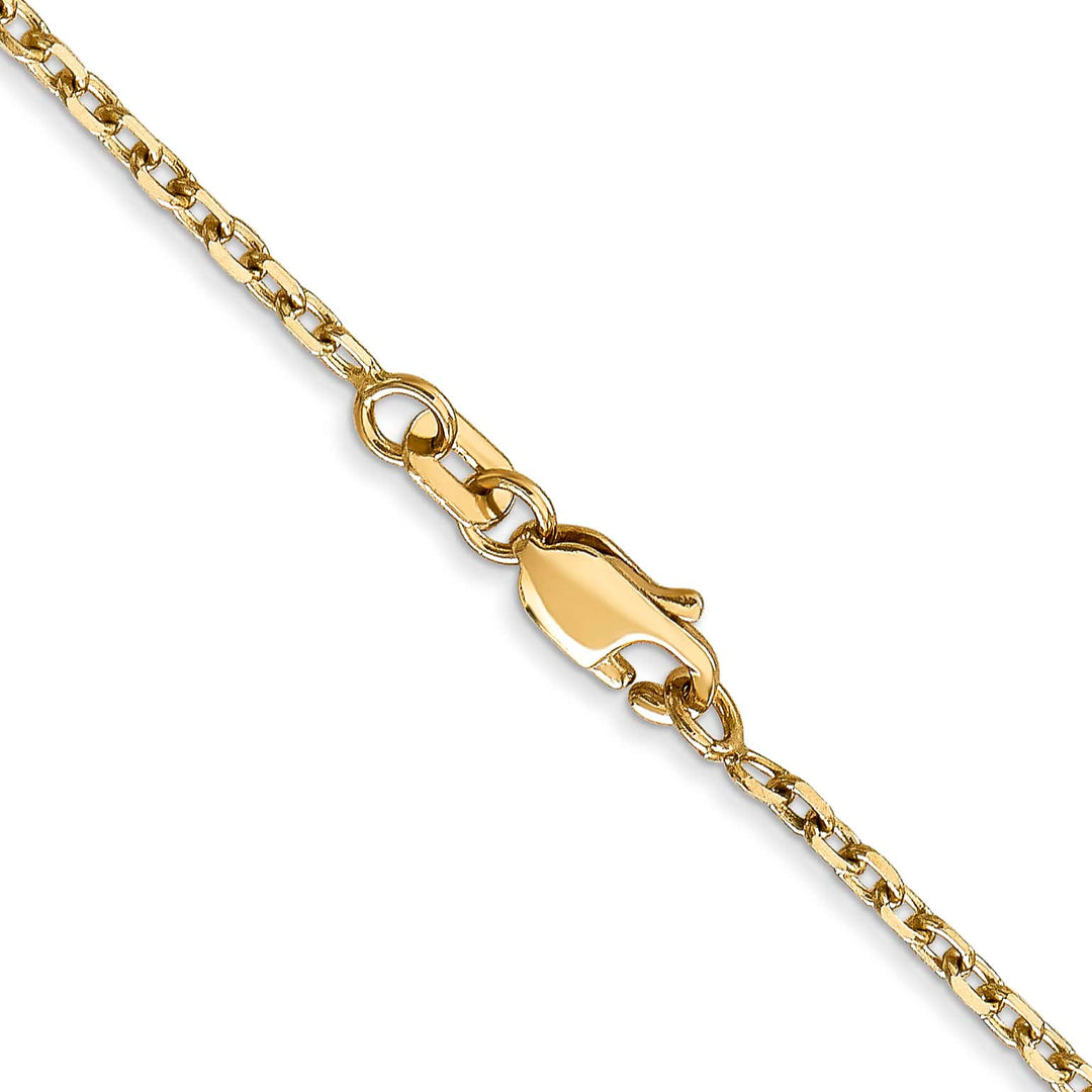 14K Yellow Gold 1.8mm D.C. Round Open Link Cable Chain 26 Inch