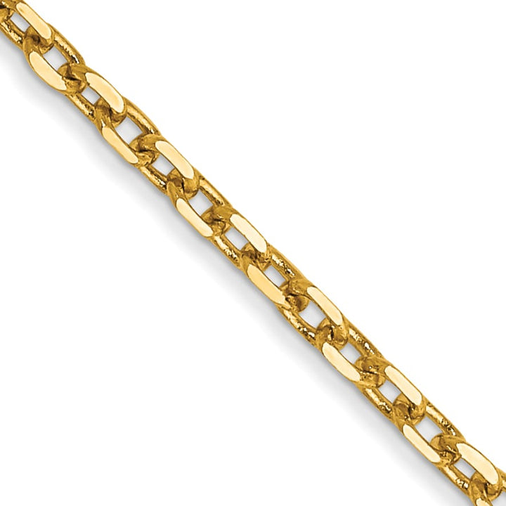 14K Yellow Gold 1.8mm D.C. Round Open Link Cable Chain 26 Inch