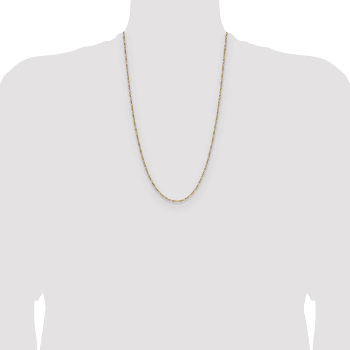 14K Yellow Gold 1.9mm Semi-Solid Figaro Chain