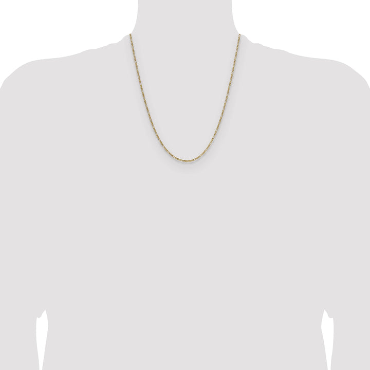 14K Yellow Gold 1.9mm Semi-Solid Figaro Chain