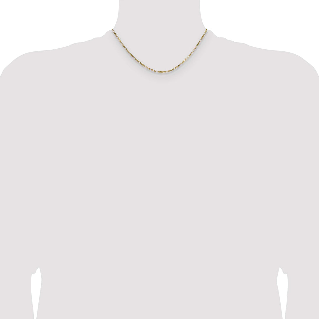 14K Yellow Gold 1.9mm Semi-Solid Figaro Chain