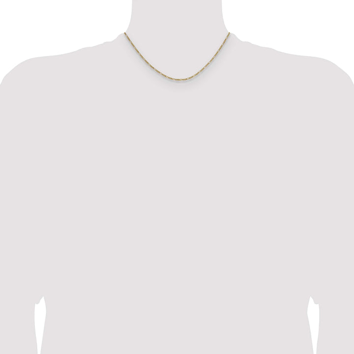 14K Yellow Gold 1.9mm Semi-Solid Figaro Chain