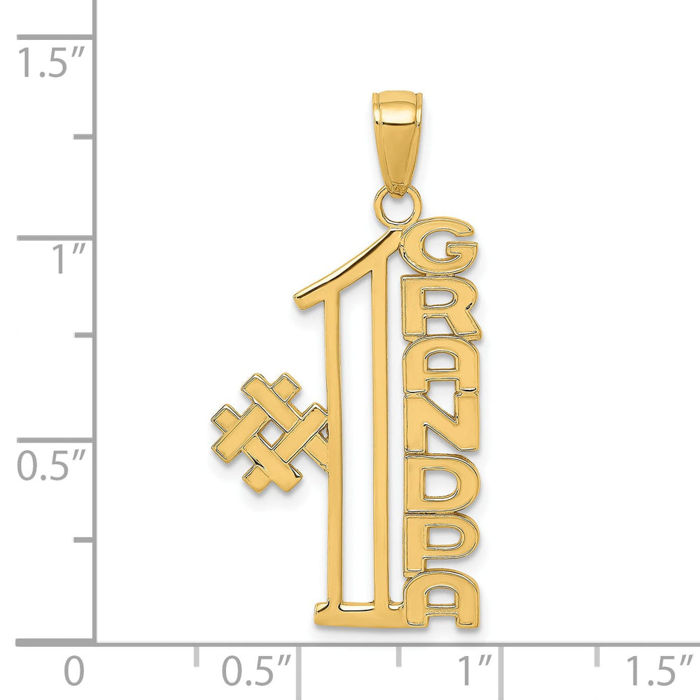 14K Yellow Gold #1 Grandpa Pendant