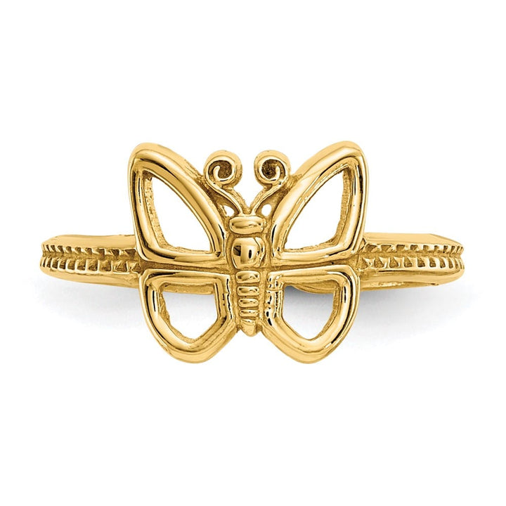 14k Yellow Gold 1 mm Butterfly Toe Ring
