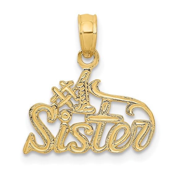 14K Yellow Gold #1 SISTER Pendant
