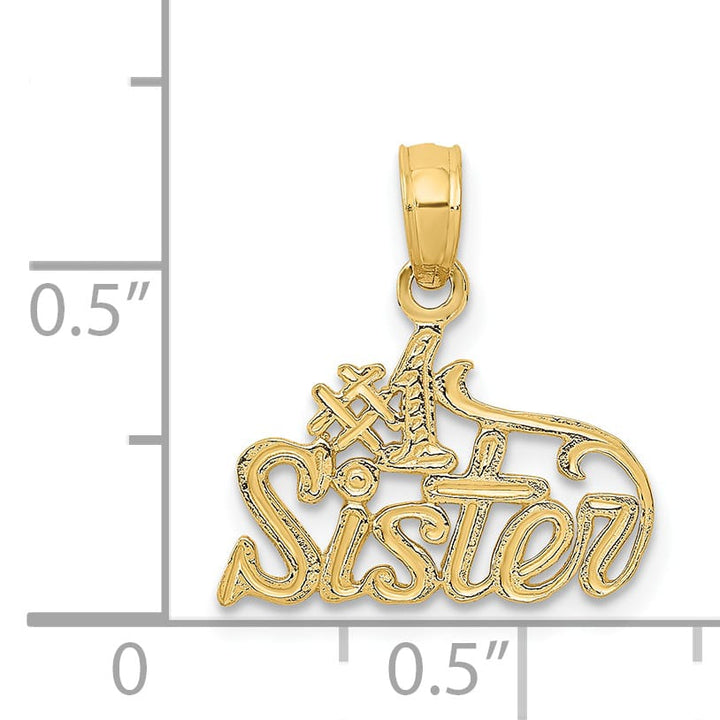 14K Yellow Gold #1 SISTER Pendant