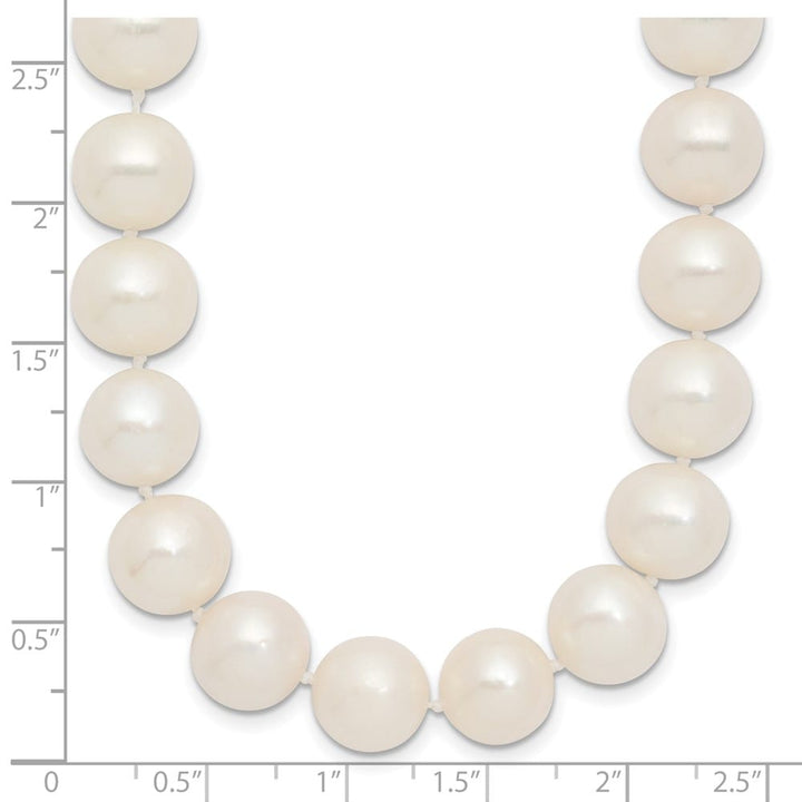 14K Yellow Gold 10-11mm Round White Cultured Pearl 18 inch Necklace