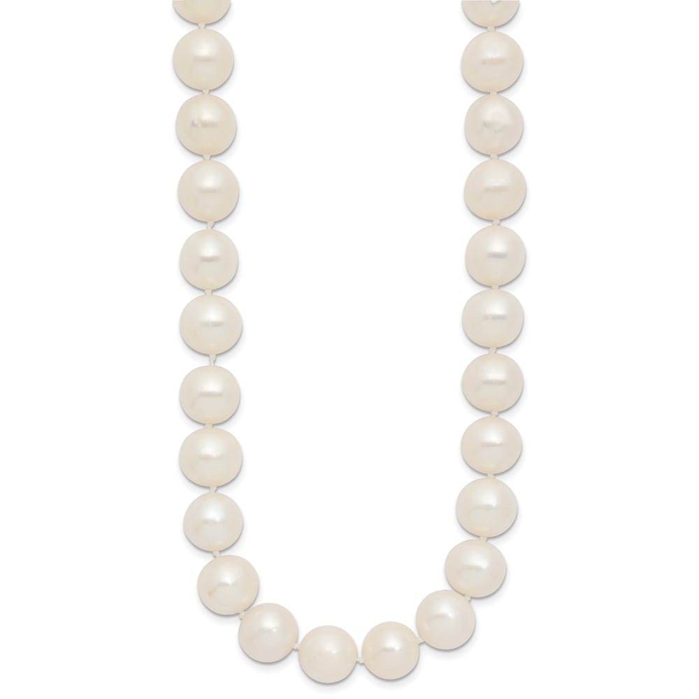 14K Yellow Gold 10-11mm Round White Cultured Pearl 18 inch Necklace