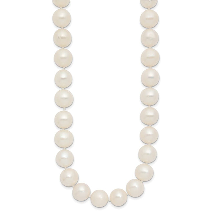 14K Yellow Gold 10-11mm Round White Cultured Pearl 18 inch Necklace