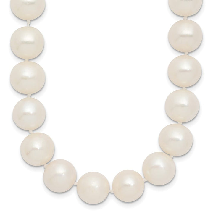 14K Yellow Gold 10-11mm Round White Cultured Pearl 18 inch Necklace