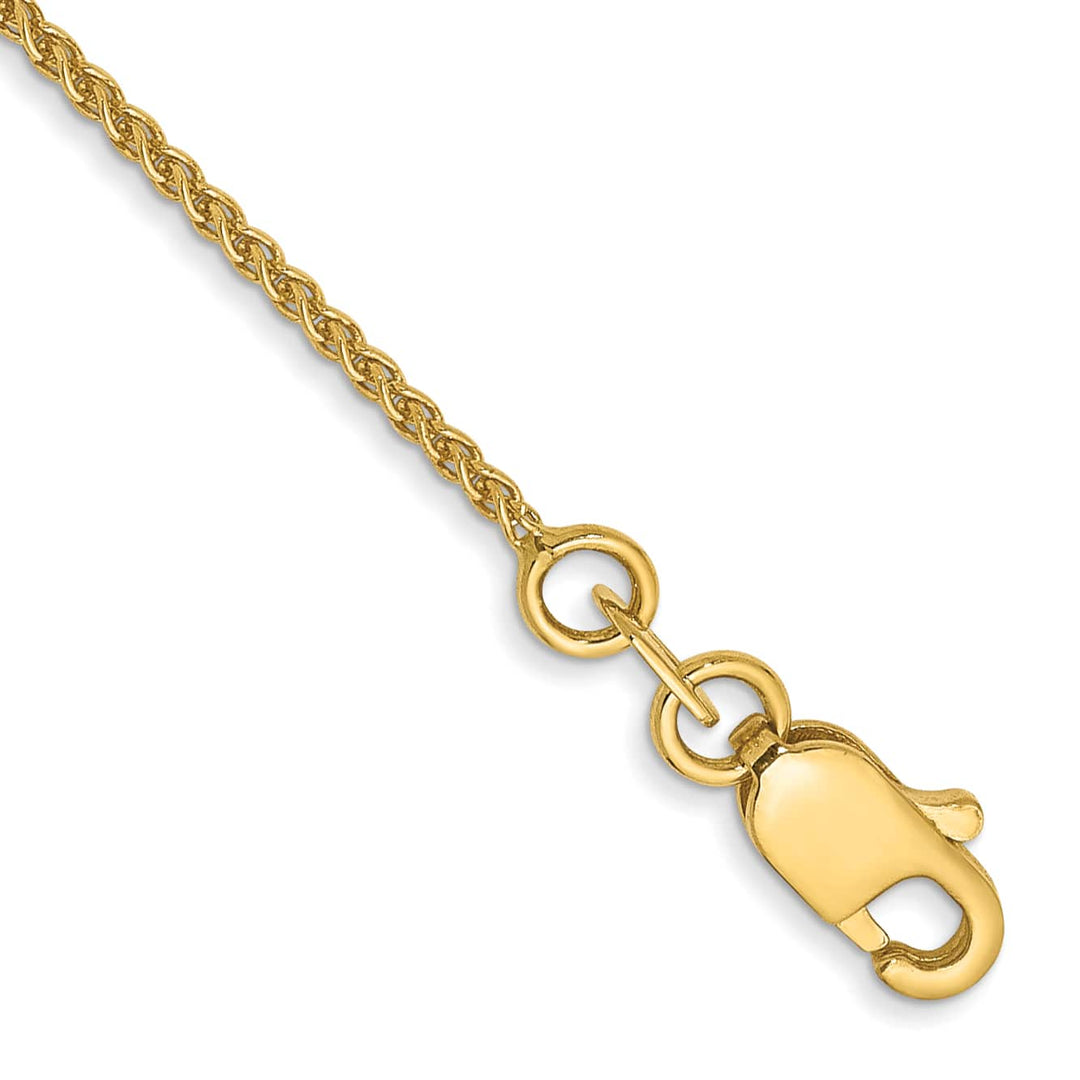 14K Yellow Gold 10 inch 1.05mm Spiga Anklet