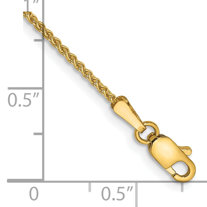 14K Yellow Gold 10 inch 1.25mm Spiga Anklet