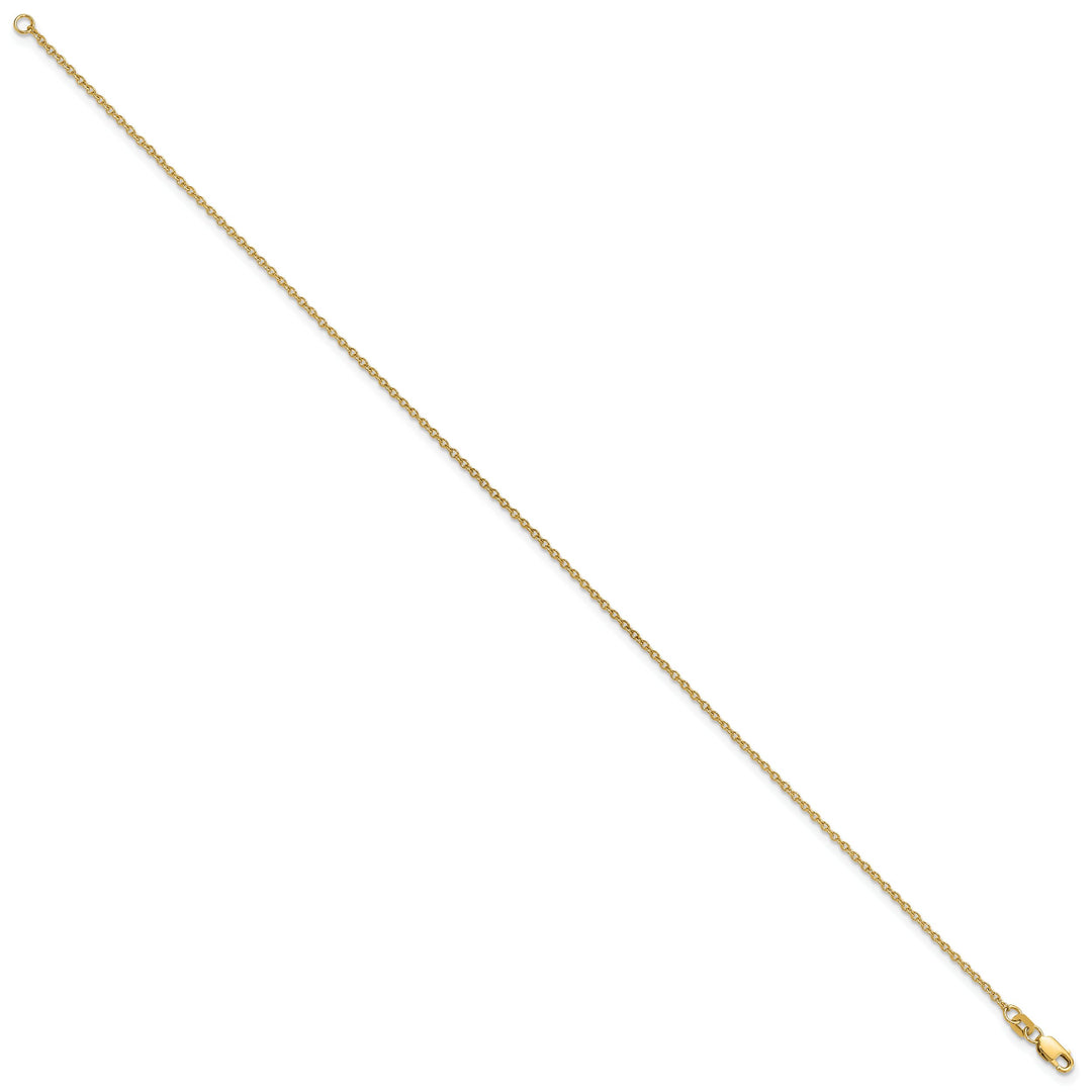 14K Yellow Gold 10 inch 1.4mm Forzantine Cable Anklet
