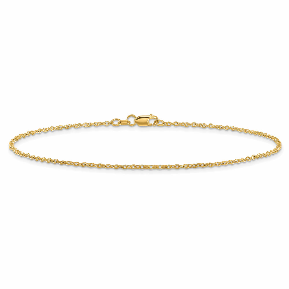14K Yellow Gold 10 inch 1.4mm Forzantine Cable Anklet