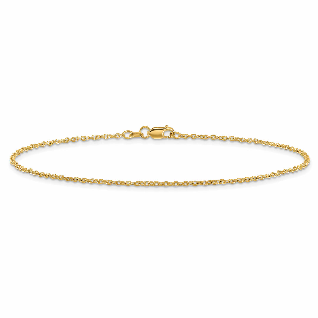 14K Yellow Gold 10 inch 1.4mm Forzantine Cable Anklet
