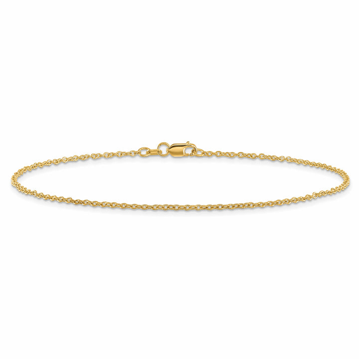 14K Yellow Gold 10 inch 1.4mm Forzantine Cable Anklet