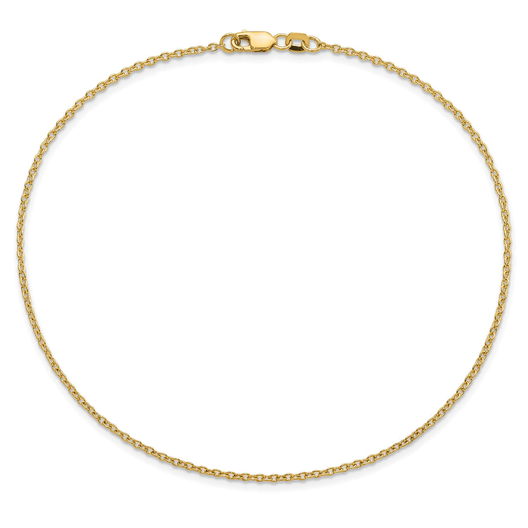 14K Yellow Gold 10 inch 1.4mm Forzantine Cable Anklet