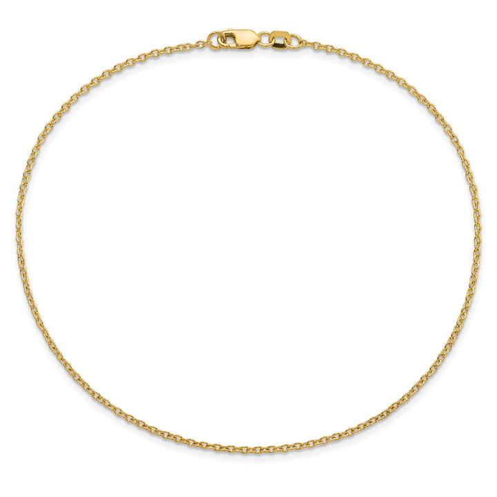 14K Yellow Gold 10 inch 1.4mm Forzantine Cable Anklet