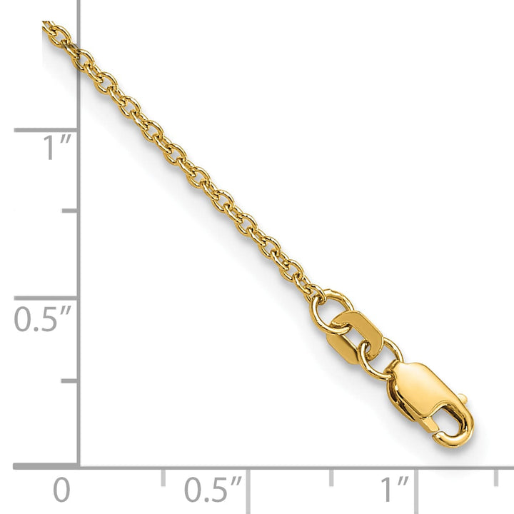 14K Yellow Gold 10 inch 1.4mm Forzantine Cable Anklet