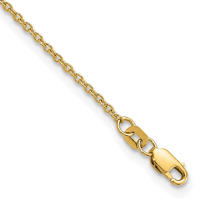 14K Yellow Gold 10 inch 1.4mm Forzantine Cable Anklet
