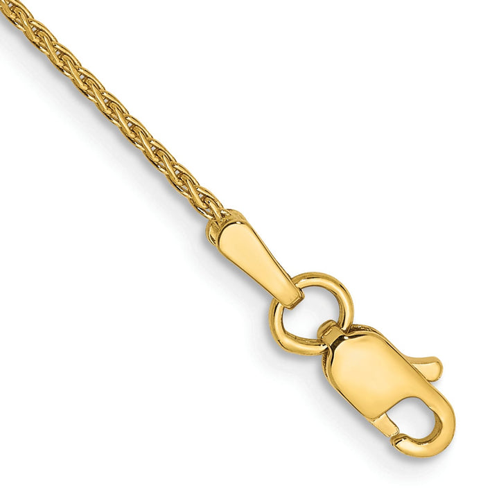 14K Yellow Gold 10 inch 1mm D.C. Parisian Wheat Anklet