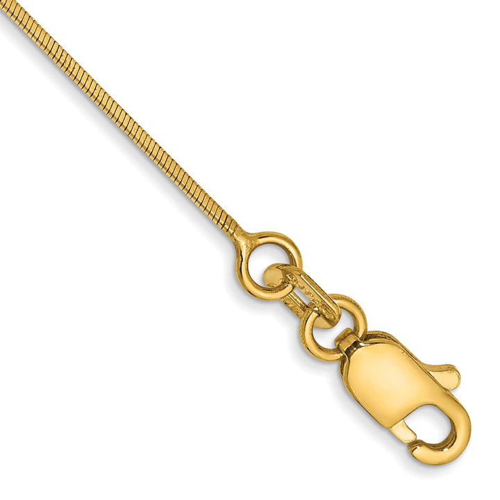 14K Yellow Gold 10 inch .6mm Octagonal Snake Anklet