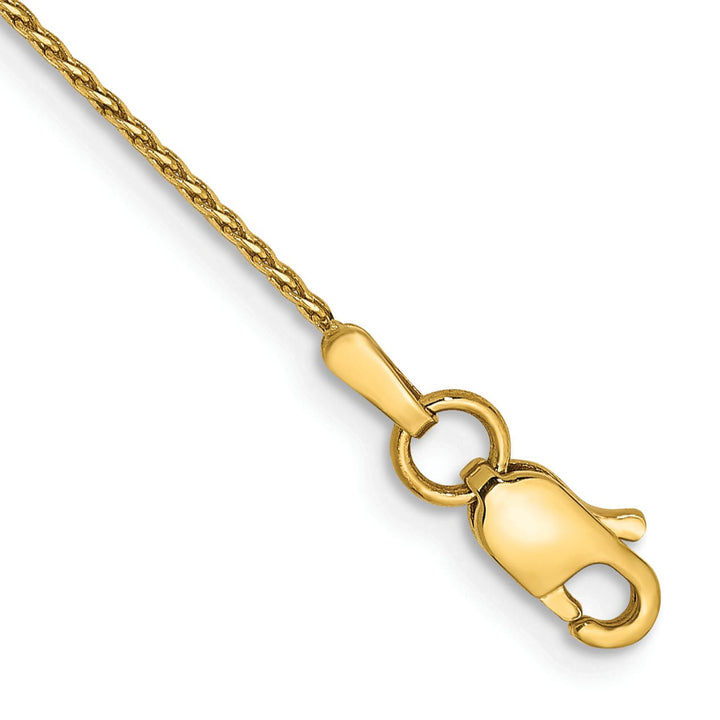 14K Yellow Gold 10 inch .8mm D.C. Parisian Wheat Anklet