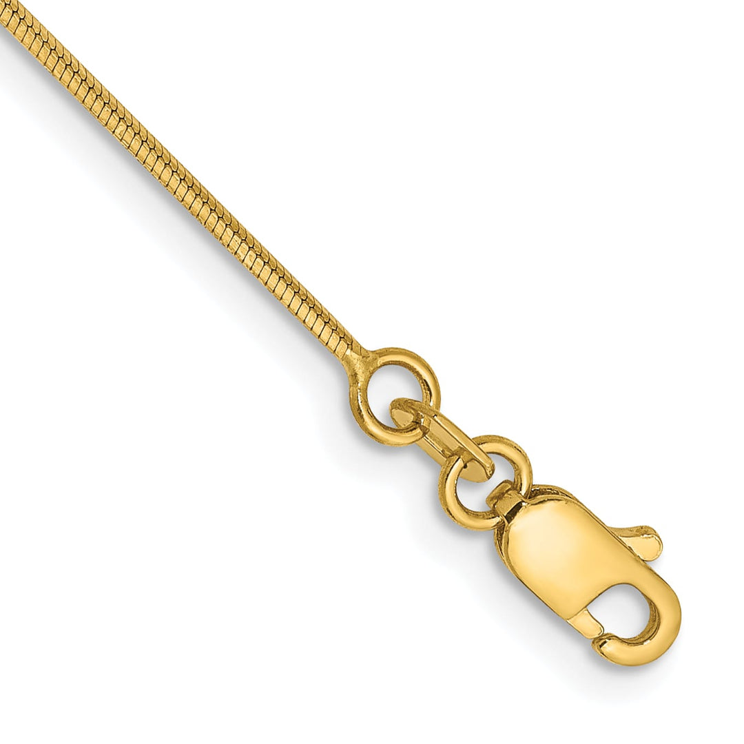 14K Yellow Gold 10 inch .8mm Octagonal Snake Anklet
